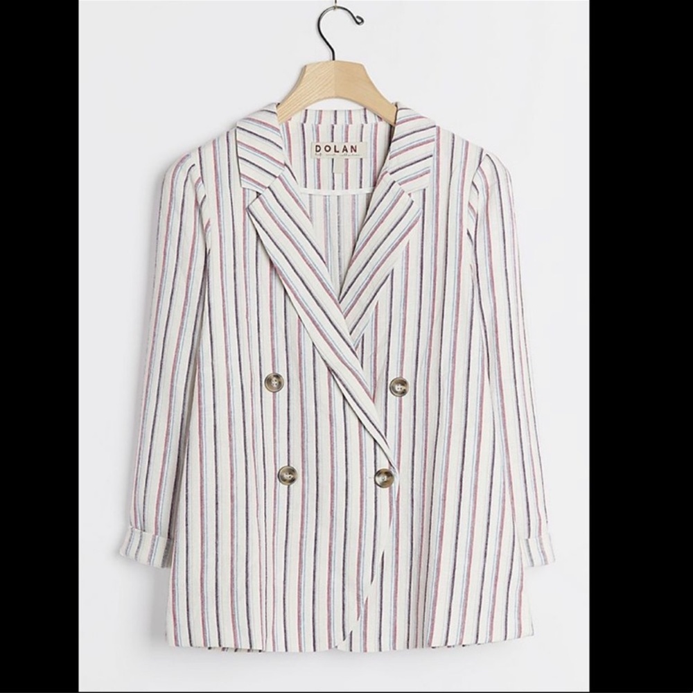Anthropologie Linen blazer stripe Dolan large
